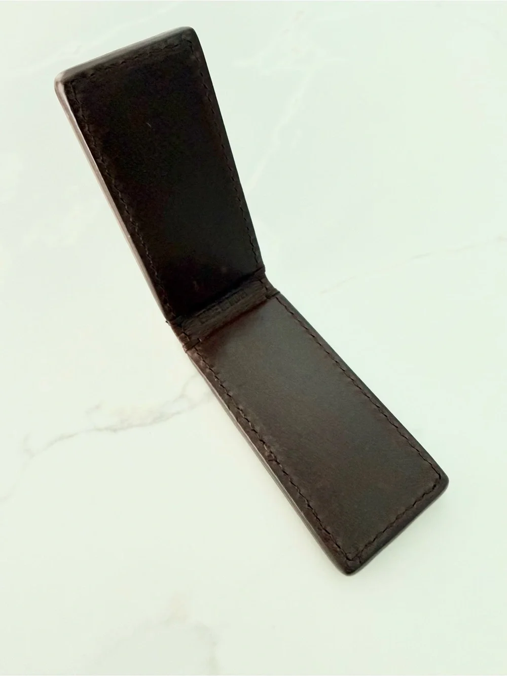 NEW Coach Dark Brown Leather Money Clip